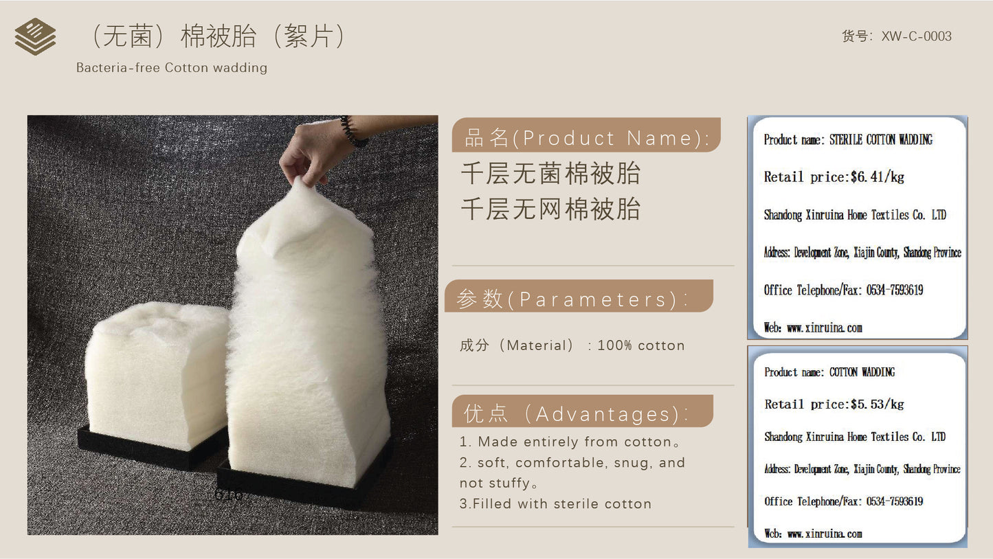 Bacteria-free Cotton Wadding