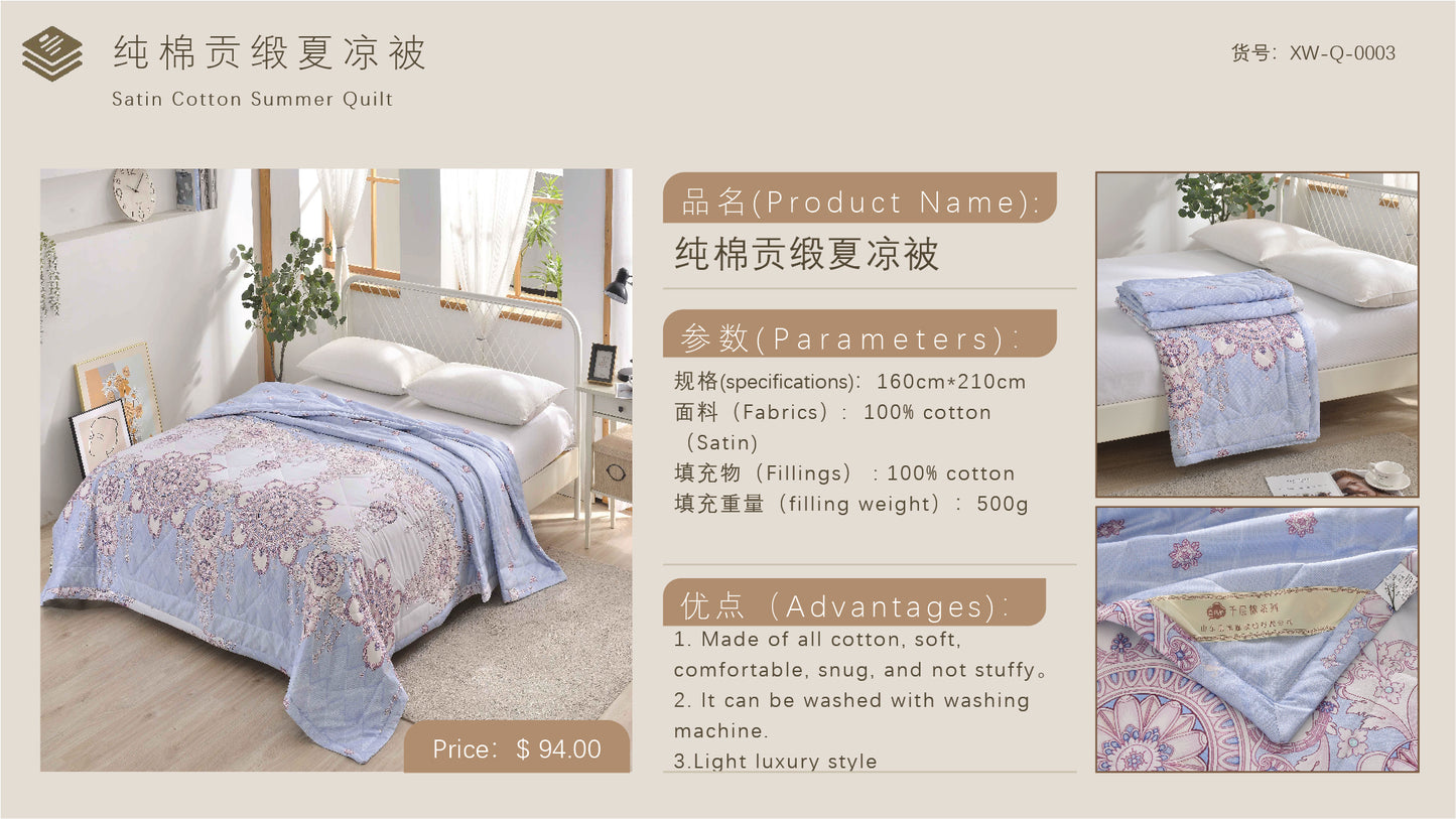 Satin Cotton Summer Quilt