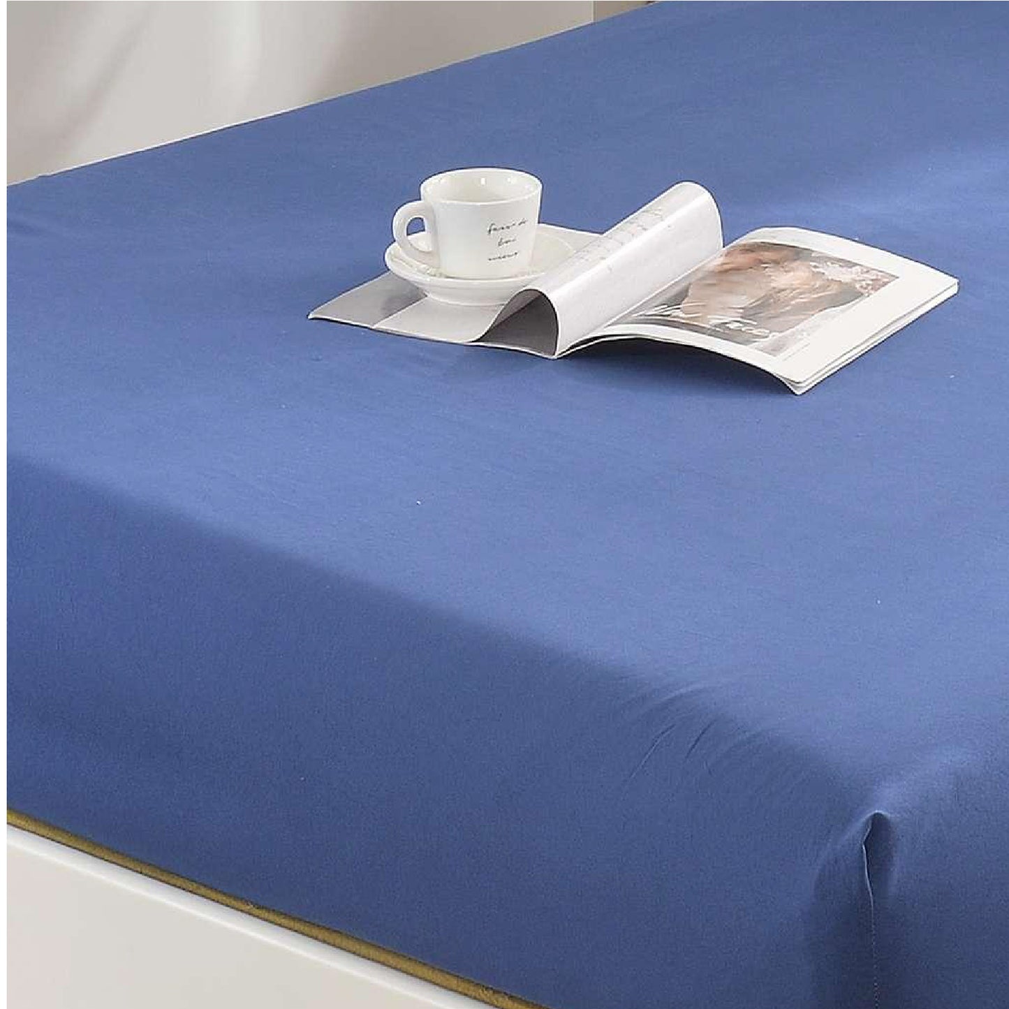 Solid Brushed Dacron Fitted Sheet (Dark Blue)